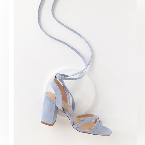 Lulu's Light Blue Strappy Heels - Picture 8 of 9